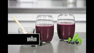 Verse smoothie van blauwe bessen en bramen  Braun Health Kick [upl. by Senskell]