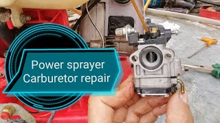 Power sprayer Carburetor repair How to clean 2stroke Carburetor [upl. by Naeloj305]