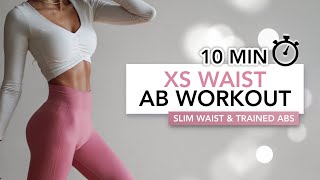 10 MIN XS WAIST WORKOUT  Slim Waist amp Trained Abs  Eylem Abaci [upl. by Nahsaj180]