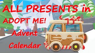 ALL Advent Calender PRESENTS you missed in Adopt Me WINTERFEST roblox [upl. by Ibib]