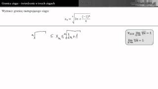 Oblicz granicę ciągu  twierdzenie o 3 ciągach  przykład 3 [upl. by Meeker]