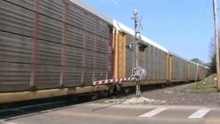 Amtrak amp Union Pacific at Railroad Crossing Webster Groves MO [upl. by Chancey]