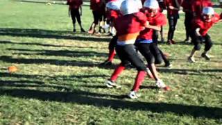 POP WARNER MIKEY MORRIS PEE WEE LINEBACKER DRILL RED SOCKS [upl. by Algy]