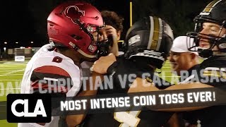 MOST INTENSE COIN TOSS EVER Oaks Christian vs Calabasas Rivalry Mix 2018 Thibodeaux vs Pittman [upl. by Silrak]