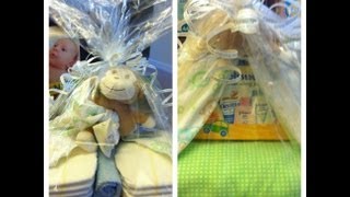 Craft ideas baby shower giftstork diaper bundle [upl. by Ajiat286]