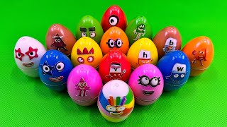 Rainbows EGGS 🌈 Mixing Numberblocks Dinosaur Eggs with Rainbow SLIME Colorful Satisfying ASMR [upl. by Lainad99]