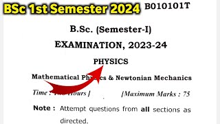 BSc 1st Semester Physics Question Paper 202324  BSc First Year Question Paper 2023  BSc Paper [upl. by Urbain]