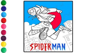 SPIDERMAN Into The Spider Verse Coloring BookSpider Man Miles Morales Coloring [upl. by Anthea610]