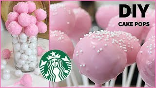 How to Make CAKE POPS  DIY Starbucks Homemade COPYCAT Birthday Cake Pops Recipe [upl. by Gan]