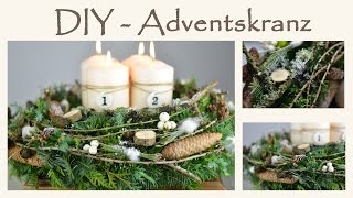 DIY  Adventskranz selber machen im Shabby Chic Stil I Naturmaterial mit einem Hauch Weiß I How to [upl. by Dekow135]