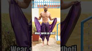 30 seconds tutorial to wear SAREE as DHOTI 😍❤️ ytshortsindia yt youtubeshorts youtube dhoti [upl. by Trish]