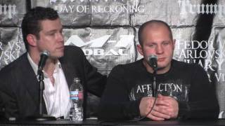 fedor emelianenko comments about Dana White and Frank Mir  Post Fight Press Conf at Affliction 2 [upl. by Naveb]