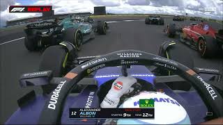 Alex Albon onboard contact with Fernando Alonso British GP 2024 [upl. by Schoenburg878]