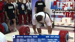 Istvan Arvai DL3975kg125 World Record Powerlifting IPF WorldChamp2004 [upl. by Adley142]