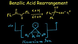 Benzilic Acid Rearrangement  Mechanism  Benzil  Phenonium Ion  12shift Organic Chemistry [upl. by Selrahc]