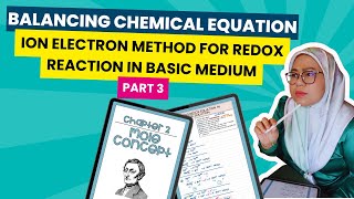 Write a balanced chemical equation by ionelectron method for redox reaction Basic Medium Part 3 [upl. by Desiri]