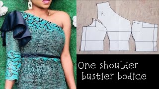 Easy One shoulder bustierpadded blouse bodice tutorial [upl. by Hurleigh211]