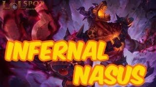 ★ LoL Infernal Nasus Skin Spotlight PBE PreRelease  LoLSpotde [upl. by Tiertza290]