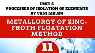 Metallurgy of ZincFroth Floatation MethodPart 11cbsegrade12 General principles and processes [upl. by Bussy]