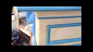 Coco and Aubusson Blue Chalk Paint Idea  Shelf with Dark Wax [upl. by Harlin]