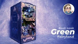 ASSEMBLING the Green Fairyland BOOK NOOK Kit With Me 🧚🏼‍♂️  Enchanted Grove Miniature DIY Build [upl. by Hahnke912]