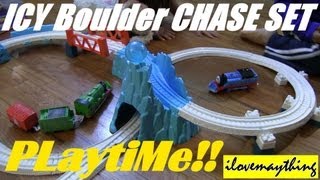 Thomas Trackmaster Motorized Engines  ICY Boulder Chase Set Playtime [upl. by Mell]