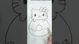 How to draw Hello Kitty Donat shorts drawing [upl. by Sclar]