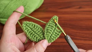 Wow 😲 Crocheted leaves lined up in rows turned out great  look what I made from knitted leaves [upl. by Ader]