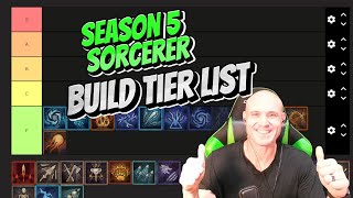 The BEST SORCERER BUILDS Tier LIST Diablo 4 Season 5 [upl. by Alita162]