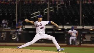 Jacob deGrom Slow Motion Pitching Mechanics Third Base Side View [upl. by Neeruam]