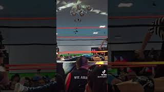 Double Clothesline both Chinstrap and Bock knocked out Combat1 WWE AEW indywrestling [upl. by Deegan]