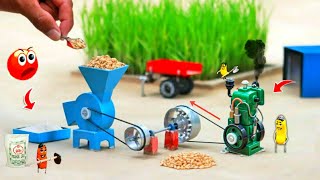 Tractor making fluor mill A to Z process science projectdiy tractor home made fluor mill grinder [upl. by Orimar364]