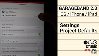 GarageBand Project Settings  Default Options for GarageBand iOS 23 iPhoneiPad  Quick Tip [upl. by Yht]