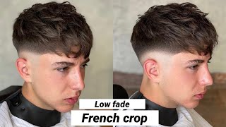 ¿Como hacer French Crop con Low Fade  Degradado Bajo paso a paso en Español  😱🚨💈✂️✅ [upl. by Ednargel645]