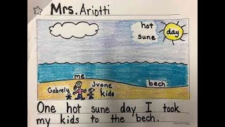 Kindergarten Narrative Writing  Focusing on remembering and finishing your story sentences [upl. by Meensat33]