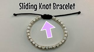 Sliding knot bracelet  square knot closure [upl. by Dareece]