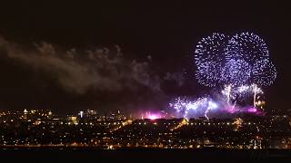 Edinburgh Hogmanay fireworks from a distance [upl. by Ynnattirb]