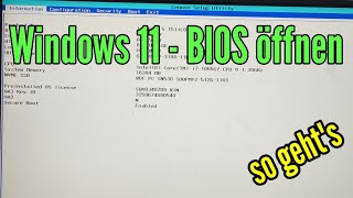 Windows 11 BIOS öffnen so gehts  Bios starten Win 11 Tutorial [upl. by Nautna992]