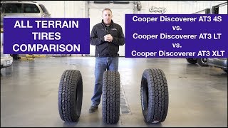 All Terrain Tire Comparison Cooper Discoverer AT3 4S Discoverer AT3 LT Discoverer AT3 XLT [upl. by Andersen]