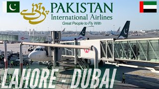 Trip Report  Pakistan to Dubai  Lahore  Dubai  PIA Economy Class  Airbus A320 [upl. by Ut]