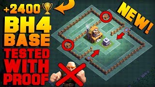 BEST Builder Hall 4 Base w PROOF MUST SEE  NEW CoC BH4 ANTI GIANT Builder Base  Clash of Clans [upl. by Ynaffet655]