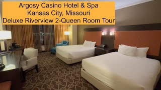 Argosy Casino Hotel amp Spa  Kansas City  Deluxe Riverview 2Queen Room Tour  Penn Entertainment [upl. by Jolda]