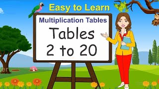 Table of 2 to 20  Multiplication Table 2 to 20  Maths Table  2 to 20 [upl. by Ozan]