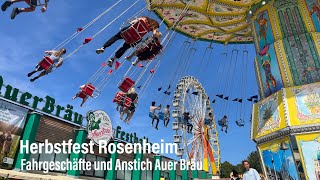 Herbstfest Rosenheim 2023  Fahrgeschäfte auf die Wiesn amp Anstich in der Auer Bräu Festhalle [upl. by Haniraz]