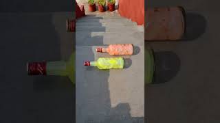 Orange Vs Yellow Breaking glass bottles Crushing Crunchy amp soft things shorts asmr satisfying [upl. by Nyrhtac755]