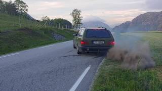 Mercedes S210 270 CDI straight pipe burnout [upl. by Snell]