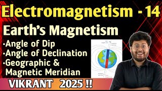 EARTHS MAGNETISM  Angle of Dip Declination amp Important Concepts  ELECTROMAGNETISM 14 [upl. by Fischer882]