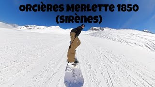 Orcières Merlette 1850 Blue Sirènes Snowboard  France Alps 2024  GoPro MAX 360 [upl. by Mann796]