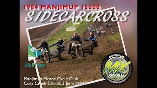 1984 Manjimup 15000 National Spectacular Cosy Creek Manjimup  Two sidecarcross races [upl. by Cicero]