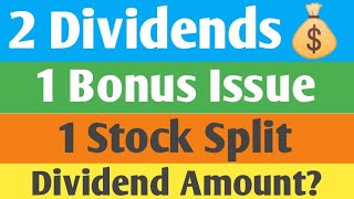 2 Dividends 1 Bonus Issue amp 1 Stock Split  Ex Date 27 Sept  Best Sept Dividends Bonus amp Split [upl. by Hansiain]